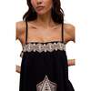 Sapphire Spaghetti Strap Embroidered Maxi Dress, Black - Dresses - 4