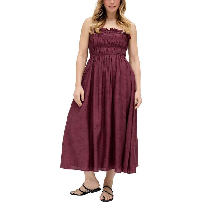 Marie All Over Jacquard Mini Dress, Burgundy