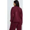 Lily-Anne Long Sleeves Cut Out Embroidered Sweatshirt, Burgundy - Sweatshirts - 2 - thumbnail