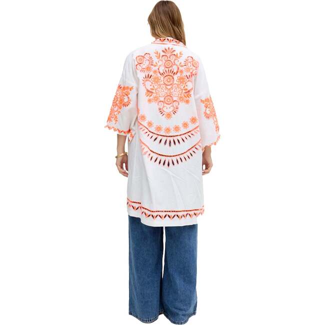 Lupe Edge To Edge Embroidered Kimono, White