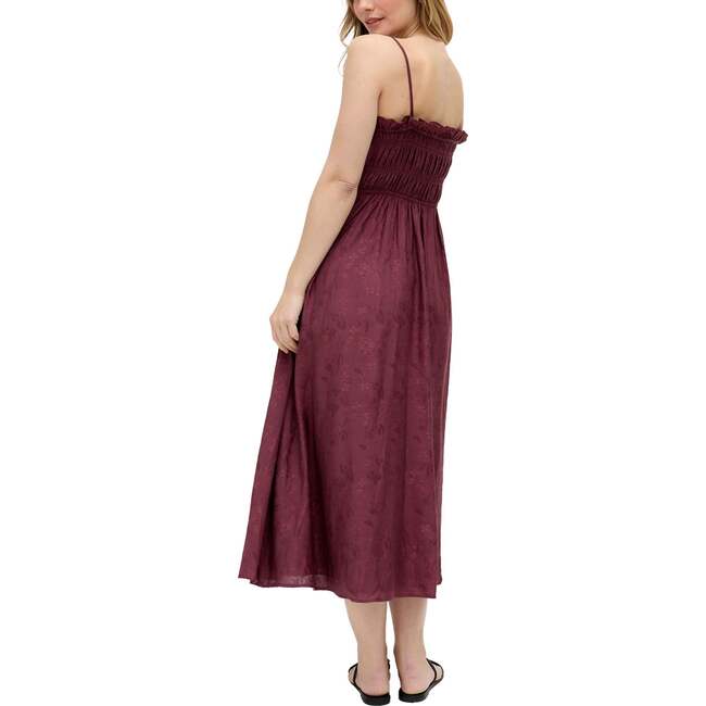 Marie All Over Jacquard Mini Dress, Burgundy - Dresses - 3