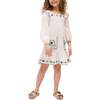 Lisa Square Neck Embroidered Dress, Ecru - Dresses - 3 - thumbnail