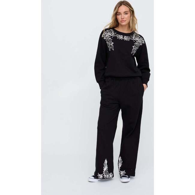 Marmalade Embroidered Wide Leg Trouser, Burgundy - Pants - 3