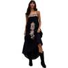 Sapphire Spaghetti Strap Embroidered Maxi Dress, Black - Dresses - 6