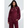 Lily-Anne Long Sleeves Cut Out Embroidered Sweatshirt, Burgundy - Sweatshirts - 4 - thumbnail