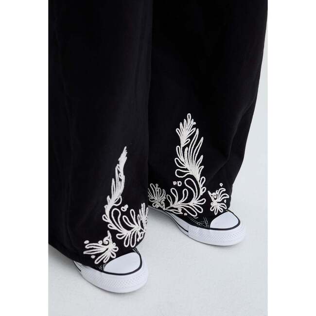 Marmalade Embroidered Wide Leg Trouser, Burgundy - Pants - 4