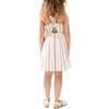 Kris Cross Back Stripe Print Dress, Cream - Dresses - 2 - thumbnail