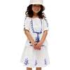 Kids Ally Peplum Embroidered Blouse, White - Blouses - 2 - thumbnail