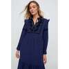Lulu Embroidered Maxi Dress, Navy - Dresses - 4 - thumbnail