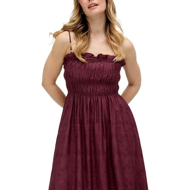 Marie All Over Jacquard Mini Dress, Burgundy - Dresses - 6