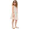 Kris Cross Back Stripe Print Dress, Cream - Dresses - 3 - thumbnail