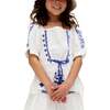 Kids Ally Peplum Embroidered Blouse, White - Blouses - 3 - thumbnail