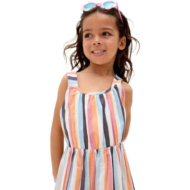 Kris Cross Back Stripe Print Dress, Multi Stripe - Dresses - 4