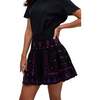 Issabel All Over Embroidered Mini Skirt, Black - Skirts - 1 - thumbnail