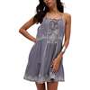 Jen Tiered All Over Embroidered Mini Dress, Grey - Dresses - 1 - thumbnail