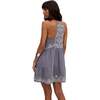 Jen Tiered All Over Embroidered Mini Dress, Grey - Dresses - 2 - thumbnail