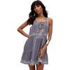 Jen Tiered All Over Embroidered Mini Dress, Grey - Dresses - 4 - thumbnail