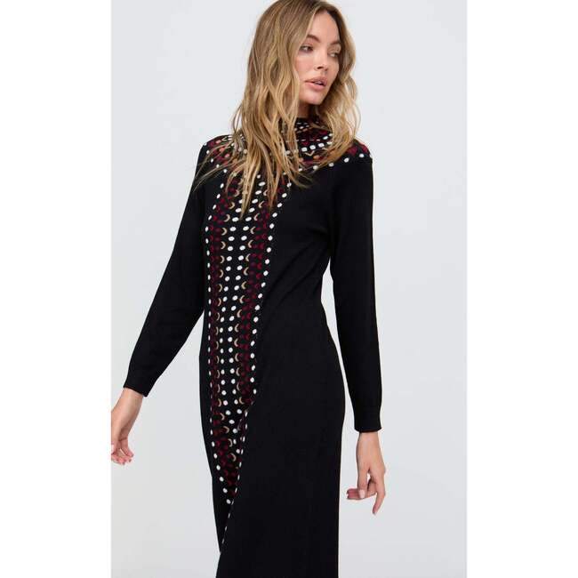 Jethro Geometric Printed Maxi Dress, Black - Dresses - 3