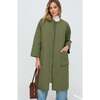 Heidi Quilted Coat, Green - Jackets - 1 - thumbnail