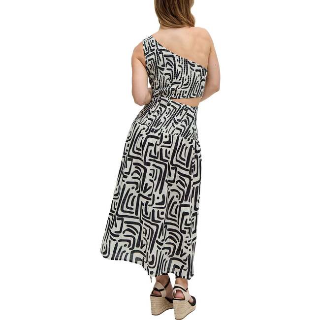 Jazz Jersey One Shoulder Warhol Print Midi Dress, Black - Dresses - 3