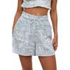 Sammie Paperbag Waist Warhol Print Shorts, Sky Blue - Shorts - 3