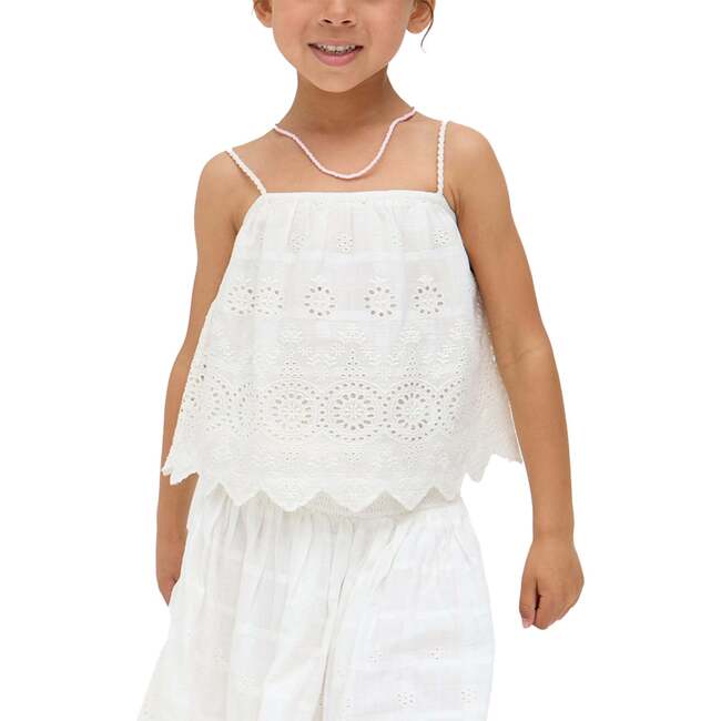 Rufa Spaghetti Strap Windowpane Check Cami, White