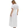 Sally Ann Button Down Embroidery Maxi Dress, White - Dresses - 3