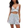 Sammie Paperbag Waist Warhol Print Shorts, Sky Blue - Shorts - 4