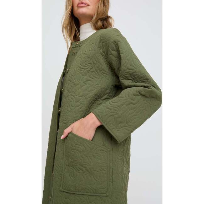 Heidi Quilted Coat, Green - Jackets - 5