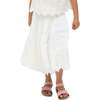 Rufa Smocked Waist Windowpane Check Skirt, White - Skirts - 1 - thumbnail
