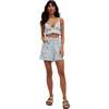 Sammie Paperbag Waist Warhol Print Shorts, Sky Blue - Shorts - 5
