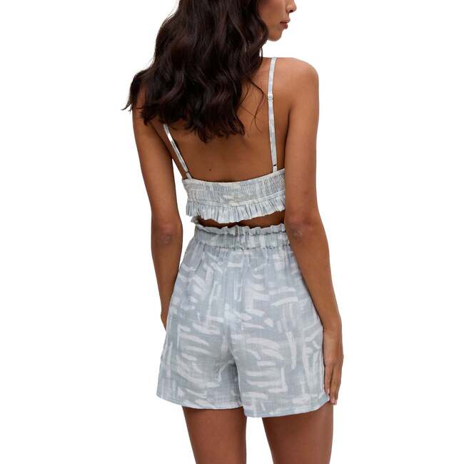 Sammie Paperbag Waist Warhol Print Shorts, Sky Blue - Shorts - 6