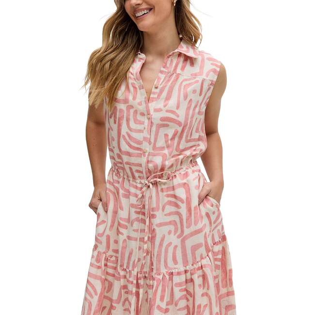Holly Tiered Warhol Print Maxi Dress, Pink - Dresses - 4