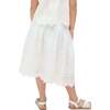 Rufa Smocked Waist Windowpane Check Skirt, White - Skirts - 4