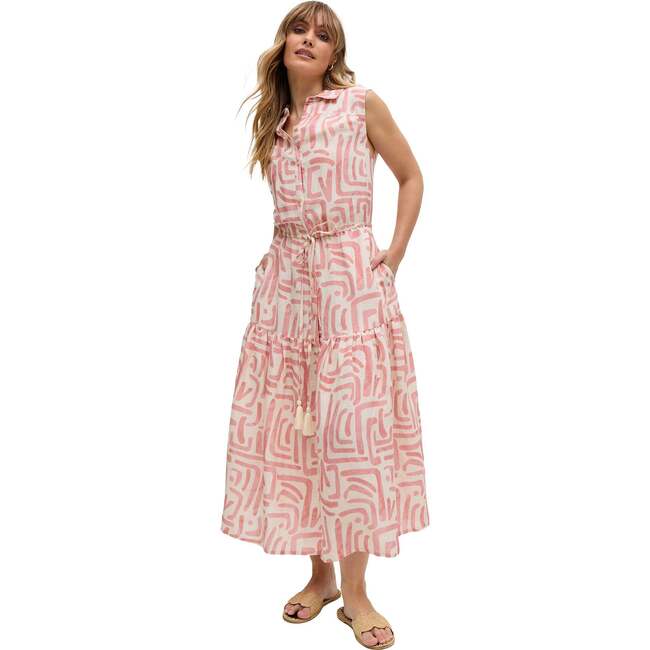 Holly Tiered Warhol Print Maxi Dress, Pink - Dresses - 6