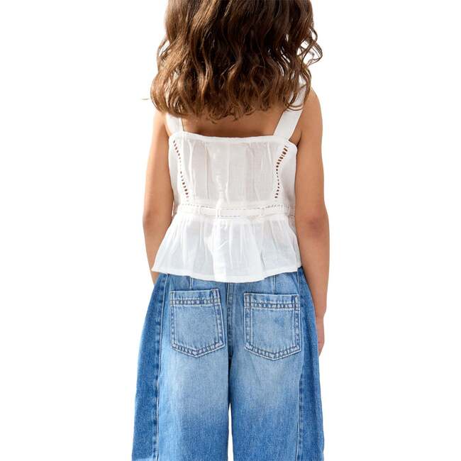 Penny Lace Insert All Over Embroidered Cami, Ecru