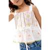 Penny Lace Insert All Over Embroidered Cami, Ecru - T-Shirts - 3 - thumbnail