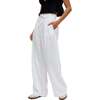 Paulina Wide Leg Trouser, White - Pants - 1 - thumbnail