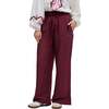 Paulina Wide Leg Trouser, Burgundy - Pants - 1 - thumbnail