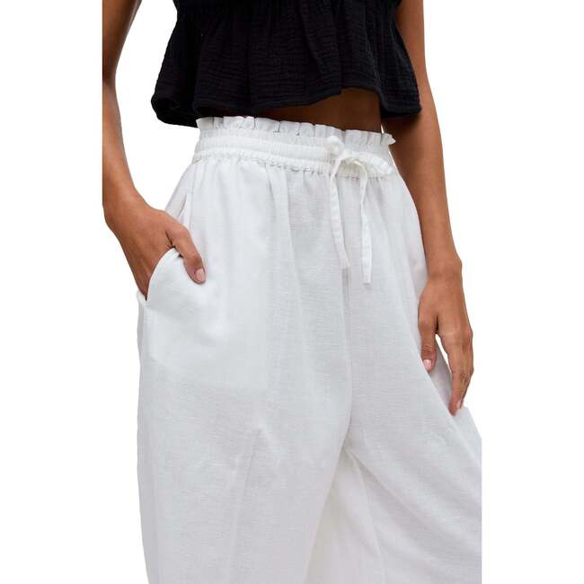 Paulina Wide Leg Trouser, White - Pants - 3