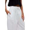 Paulina Wide Leg Trouser, White - Pants - 3 - thumbnail