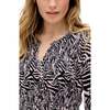 Paulina Shirred Bodice Zebra Print Maxi Dress, Black - Dresses - 2 - thumbnail