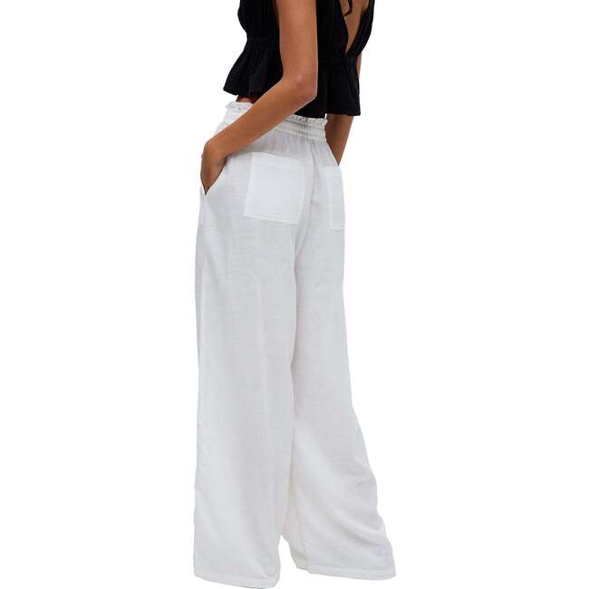 Paulina Wide Leg Trouser, White - Pants - 4