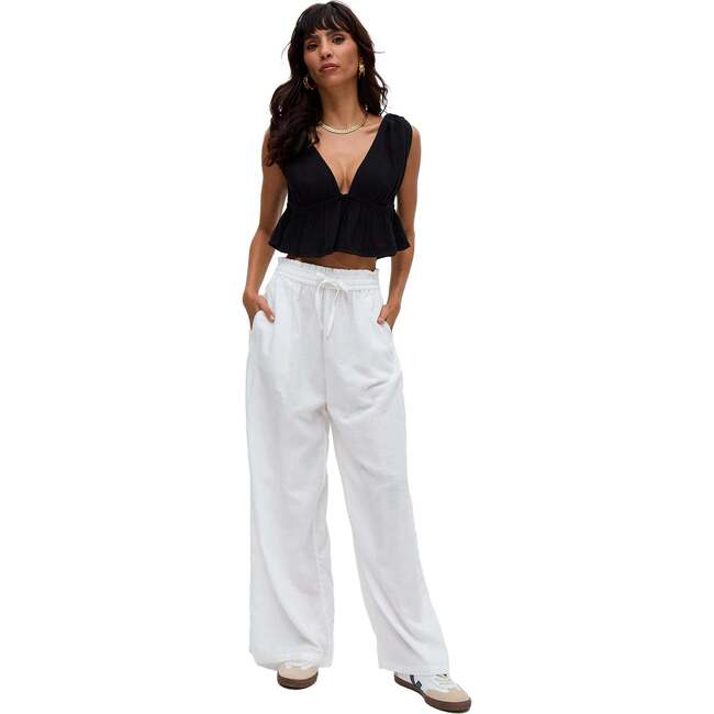 Paulina Wide Leg Trouser, White - Pants - 5