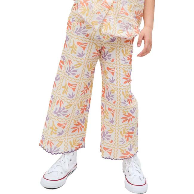 Gilly Scallop Edge Matisse Print Trouser, Multi