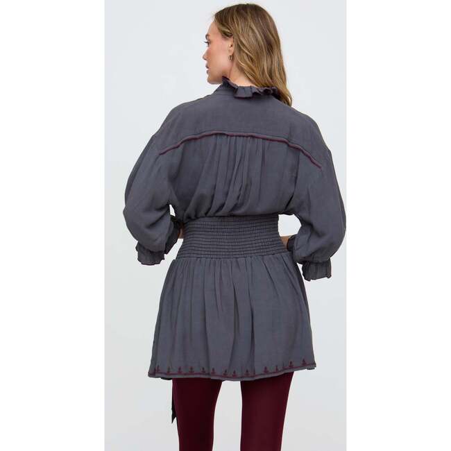 Opal Broderie Anglaise Wide Leg Trouser, Navy - Pants - 5