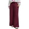 Paulina Wide Leg Trouser, Burgundy - Pants - 4 - thumbnail