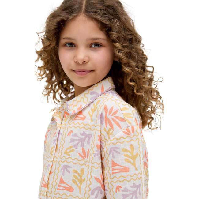 Gilly Scalloped Edge Matisse Print Shirt, Multi - T-Shirts - 4
