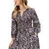 Paulina Shirred Bodice Zebra Print Maxi Dress, Black - Dresses - 5 - thumbnail