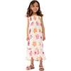 Flora Gathered Hand Drawn Floral Print Dress, Ecru - Dresses - 2
